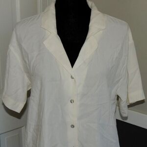 Madewell Button-Front Resort Cropped Shirt in Lusterweave Wm's Size Medi…